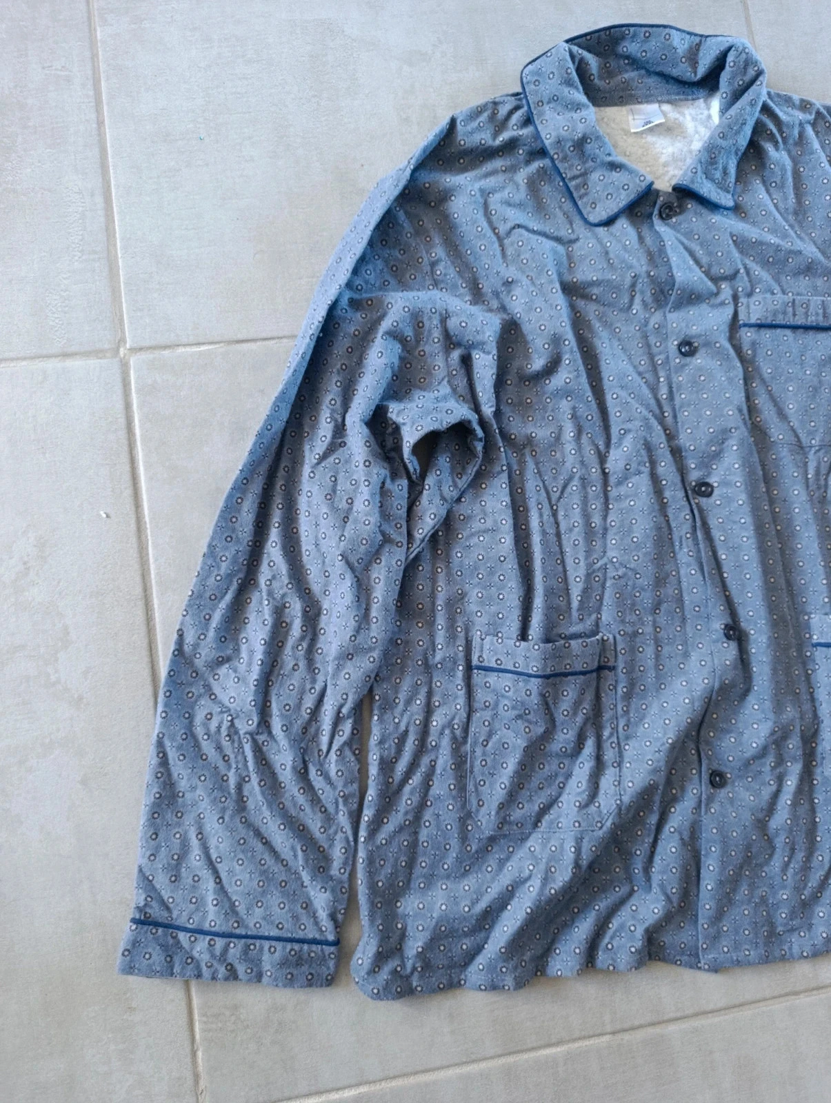 Veste de interior / casaco de pijama Ary & Bell 100% algodão azul estampado – XXXL – photo 2